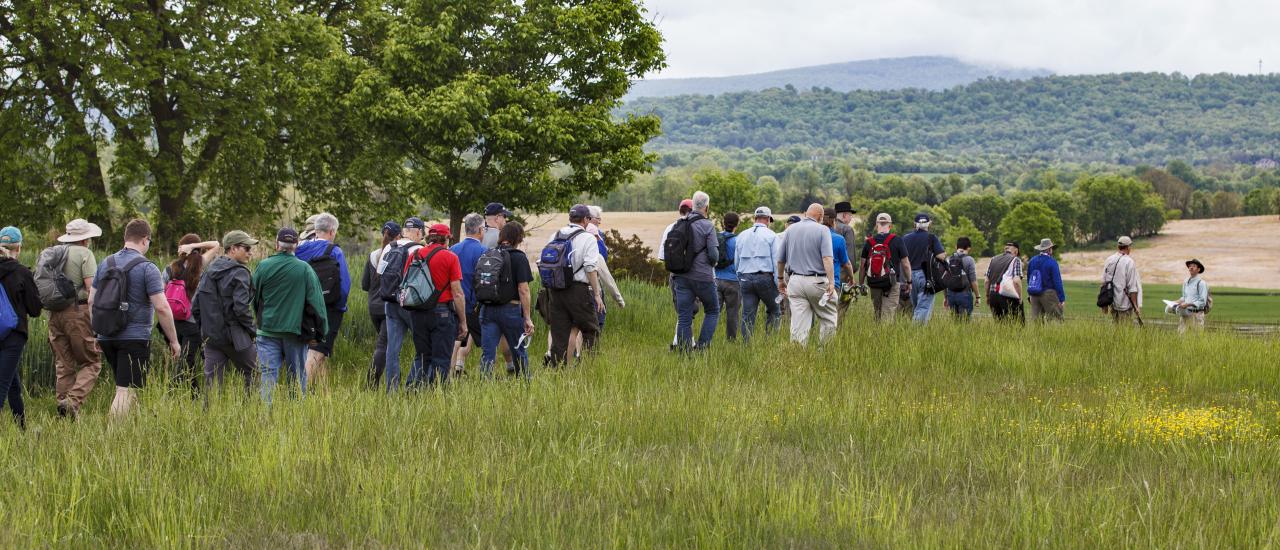 Trust members on a tour of Antietam National Battlefield in 2022